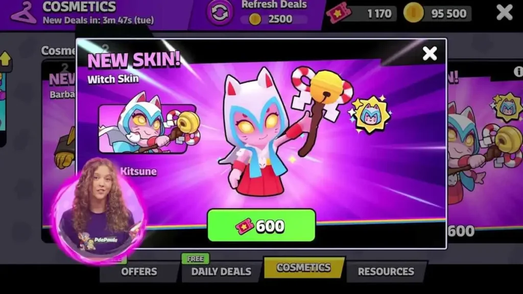 you can get witch kitsune skin in squad busters using 600 style tickets